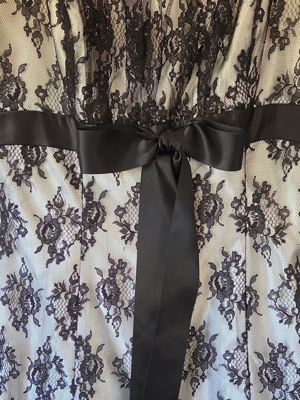 Gunne Sax Jessica McClintock Black White Lace Dress - Picture 5 of 9